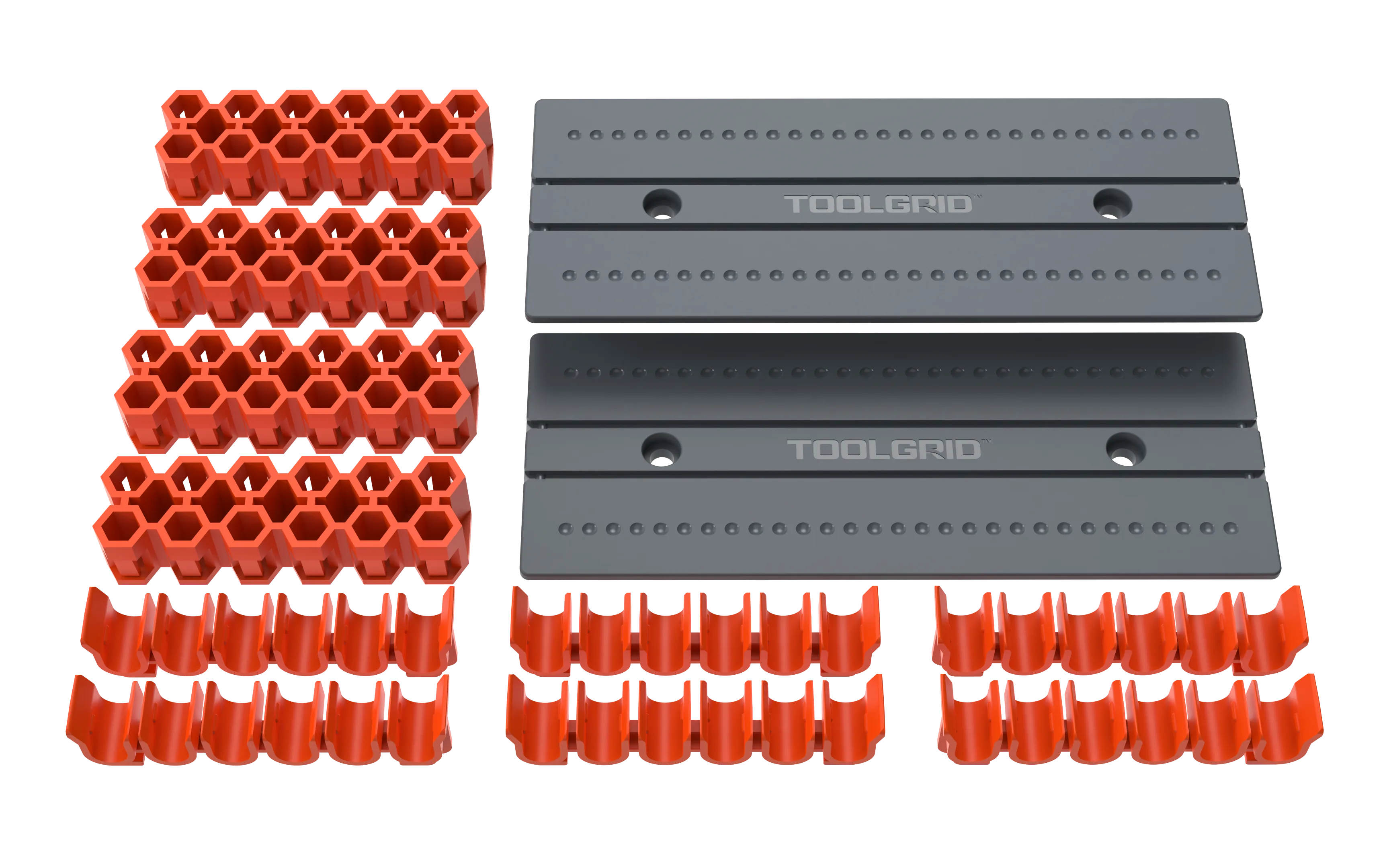 Hex Bit Holders (12pcs) Orange Grey